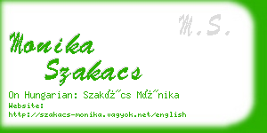 monika szakacs business card